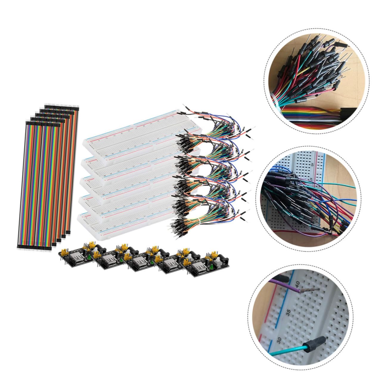 Kit di Avvio Breadboard con Alimentatore Fili Jumper per Prototipi Elettronici DIY Scuola e Laboratorio