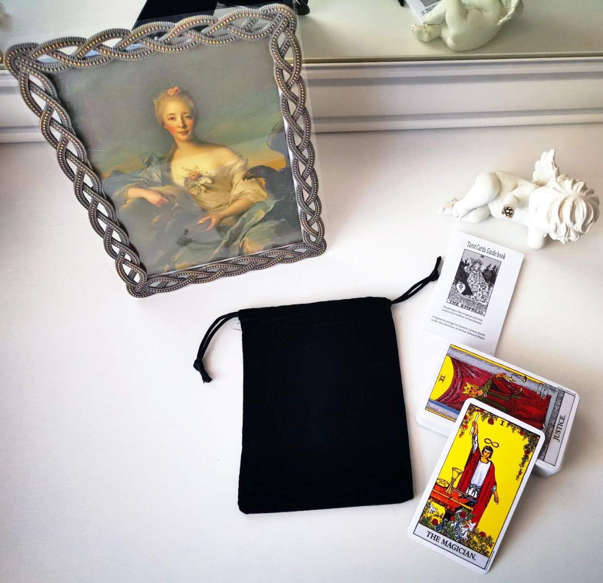 Smart Electronic Solutions Tarot Cards Classic Tarot Cards Deck with Manual Instructions Guidebook, Transparent Case, Velvet Bag and EBook SW