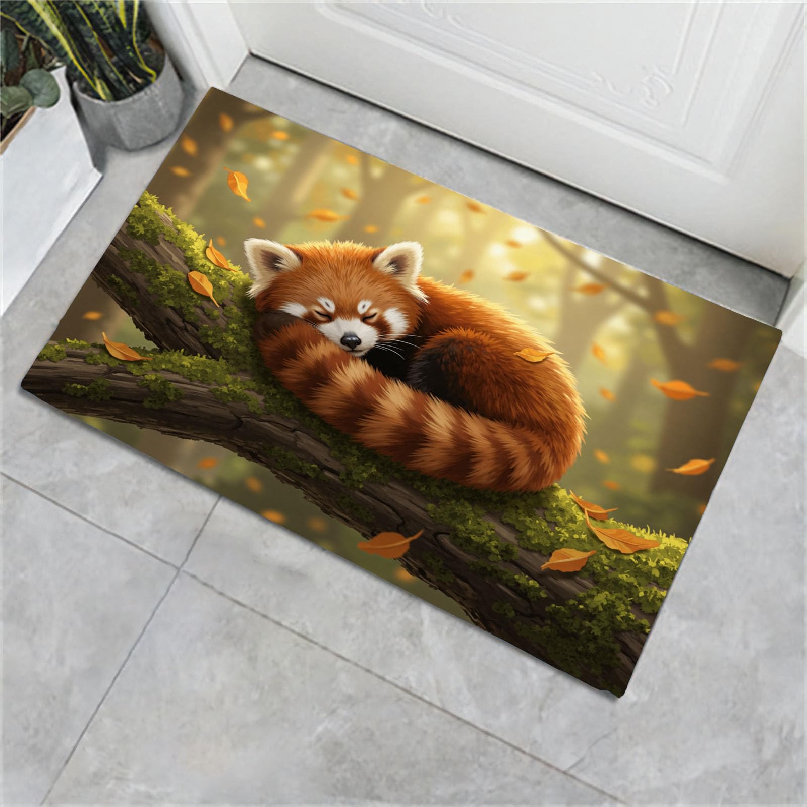 Tapis panda antidérapant et lavable pour entrée propre