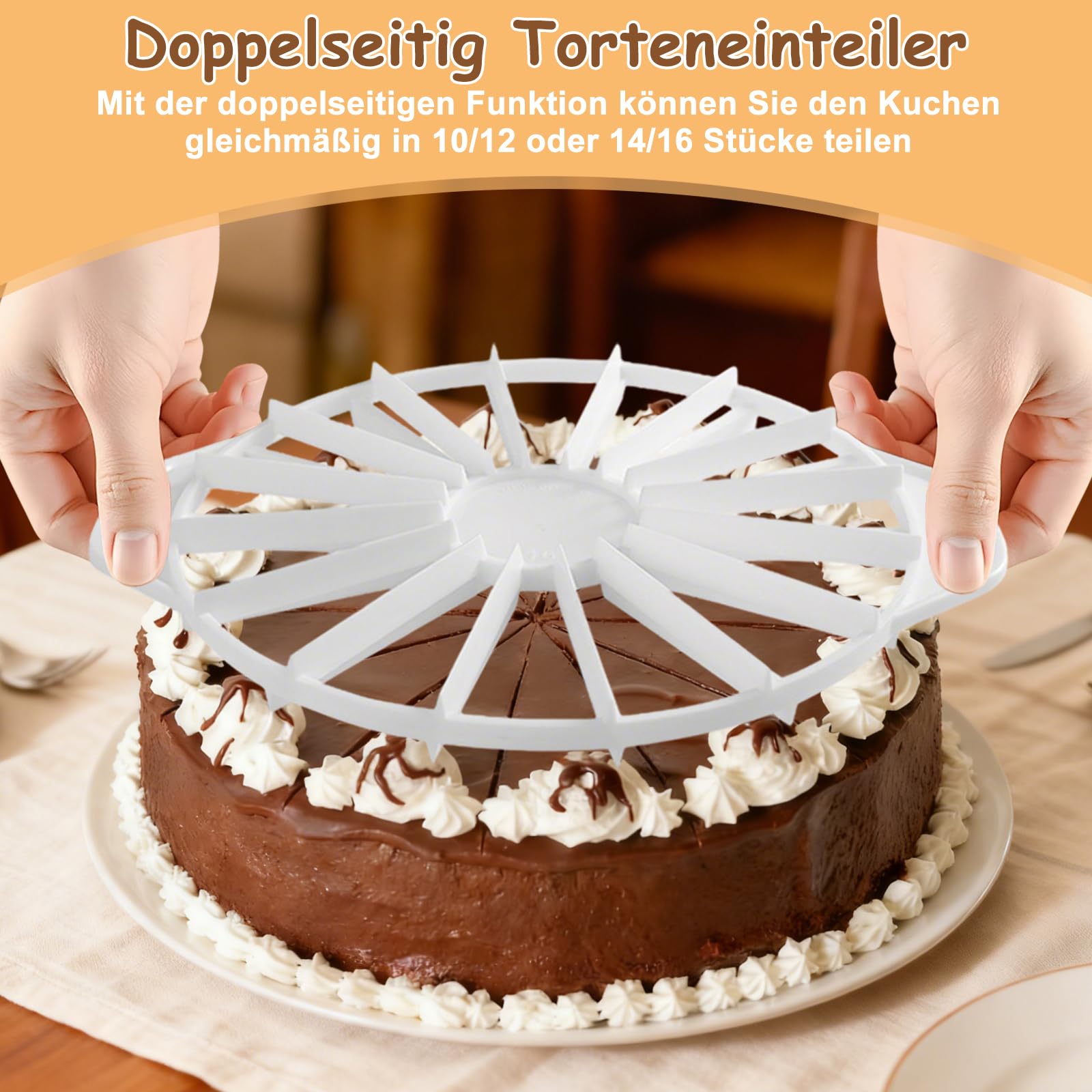 Foonary Séparateur à gâteau en 2 parties pour découper 10-16 parts, coupe-gâteau en plastique réutilisable