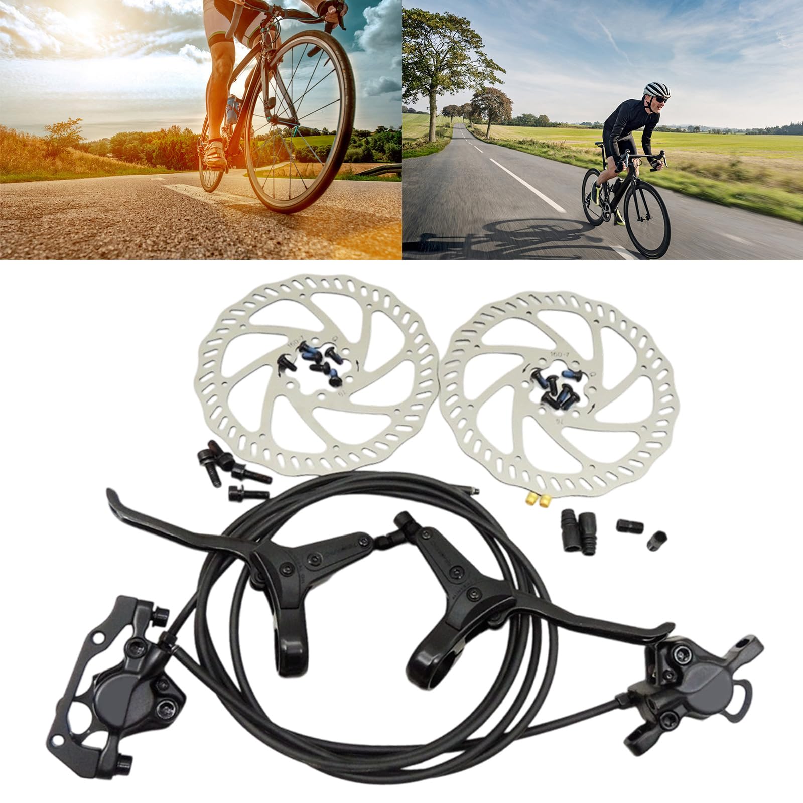 Freno de disco hidráulico de instalación rápida para bicicletas de carretera de 160 mm y ajuste de presión flexible para controlar sistemas de frenado hidráulico para bicicletas
