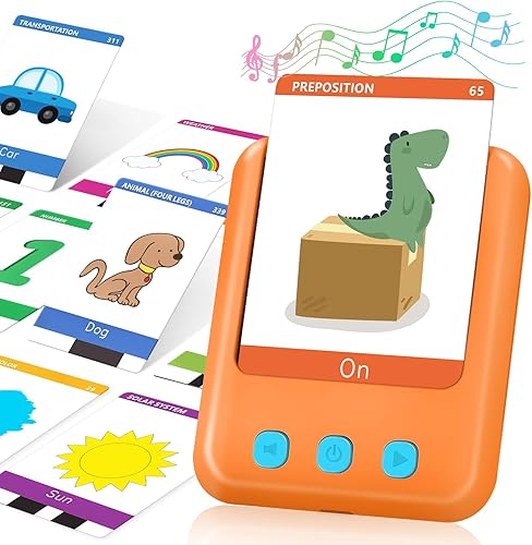 HIDEWING Tarjetas didácticas parlantes para niños pequeños, 448 palabras visuales, juguetes de actividades educativas de aprendizaje para niños