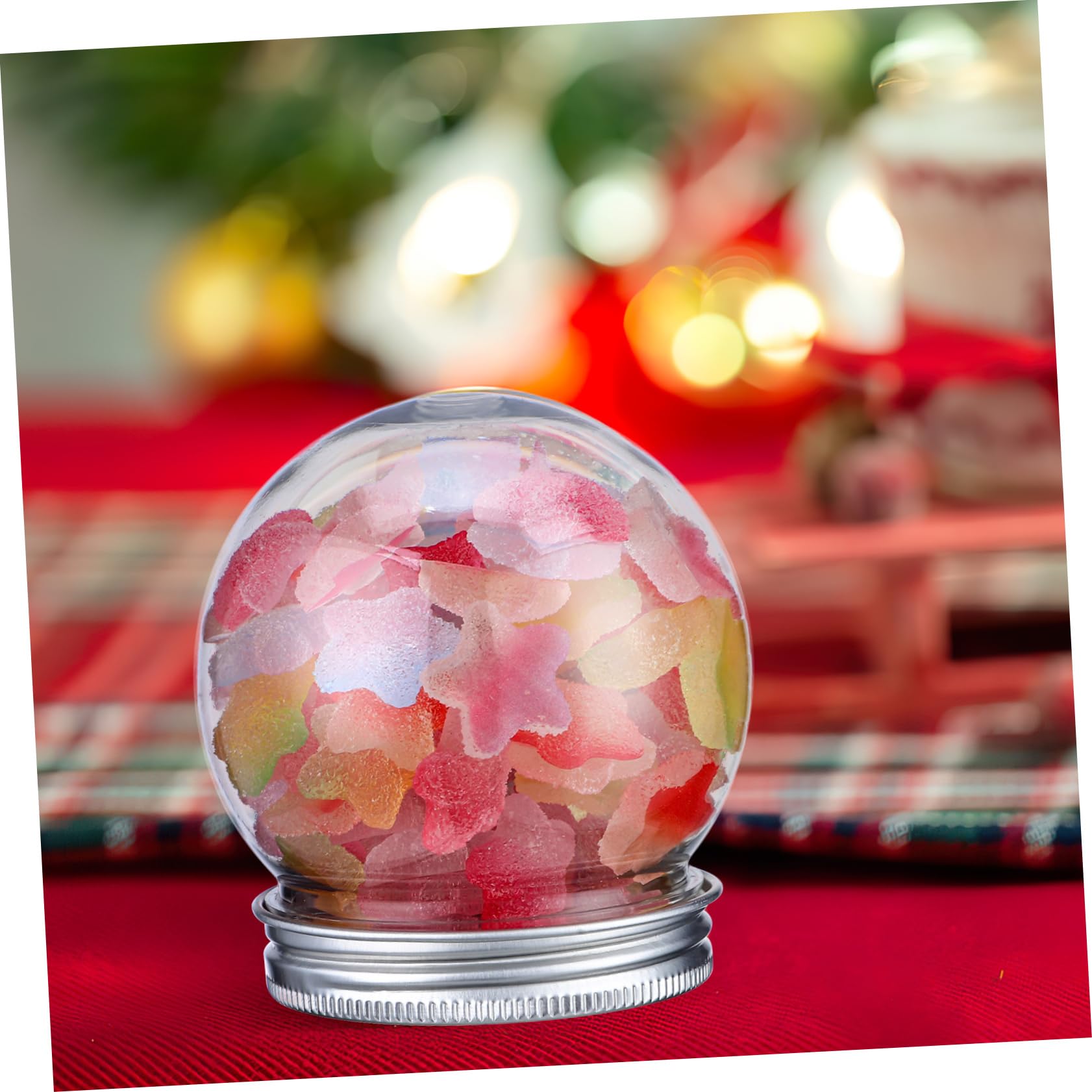 10pièces Boules à Neige Plastique à Remplir Soi-même Lot de Globes De Bouchons à Vis pour Décoration Noël Anniversaires Et Loisirs Créatifs