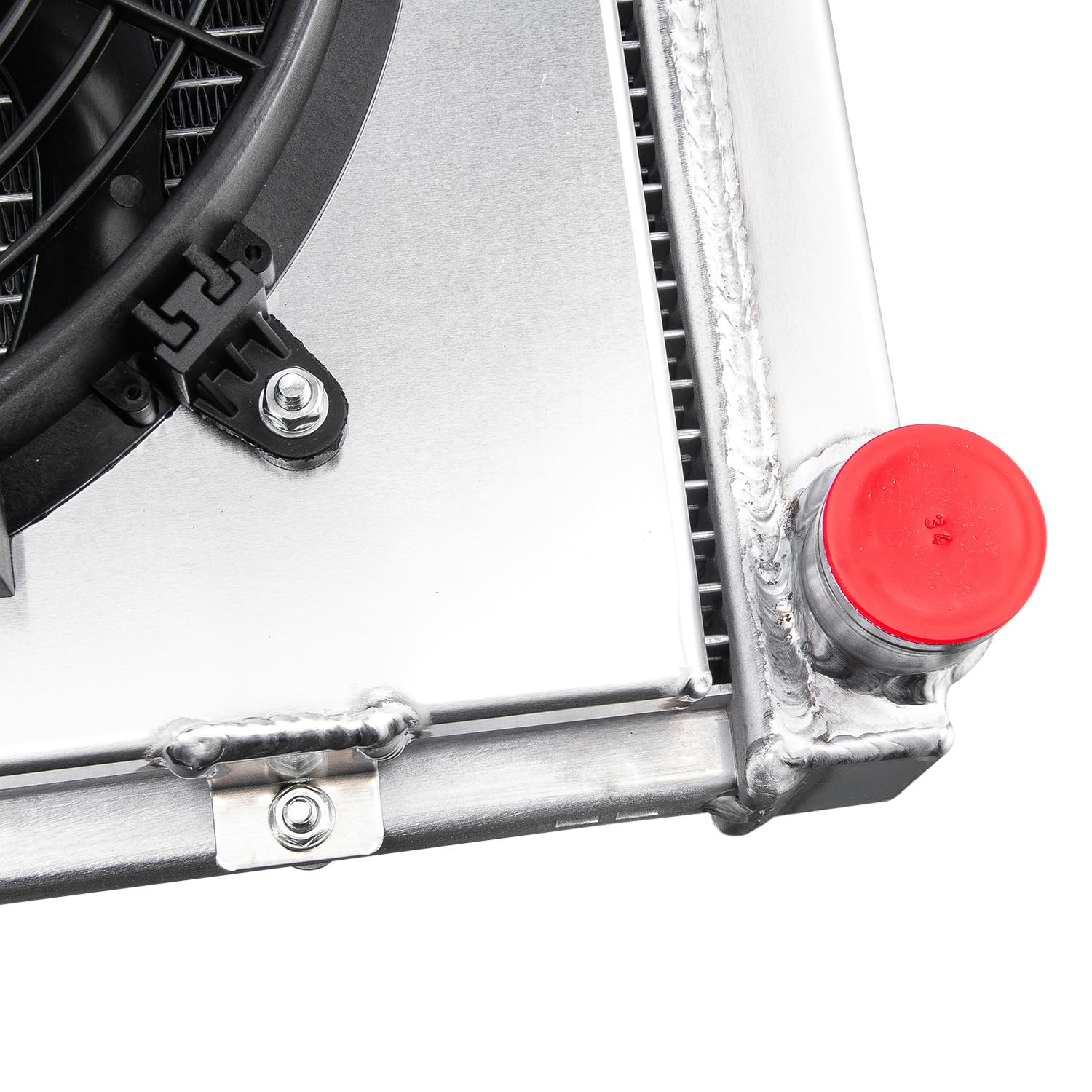 3 Core Aluminum Radiator Shroud Fan Compatible with 1965-1990 Chevy GMC Cadillac Buick Olds Pontiac Cars Trucks Vans 28 Wide Core Caprice Chevelle Blazer Suburban Cutlass Riviera