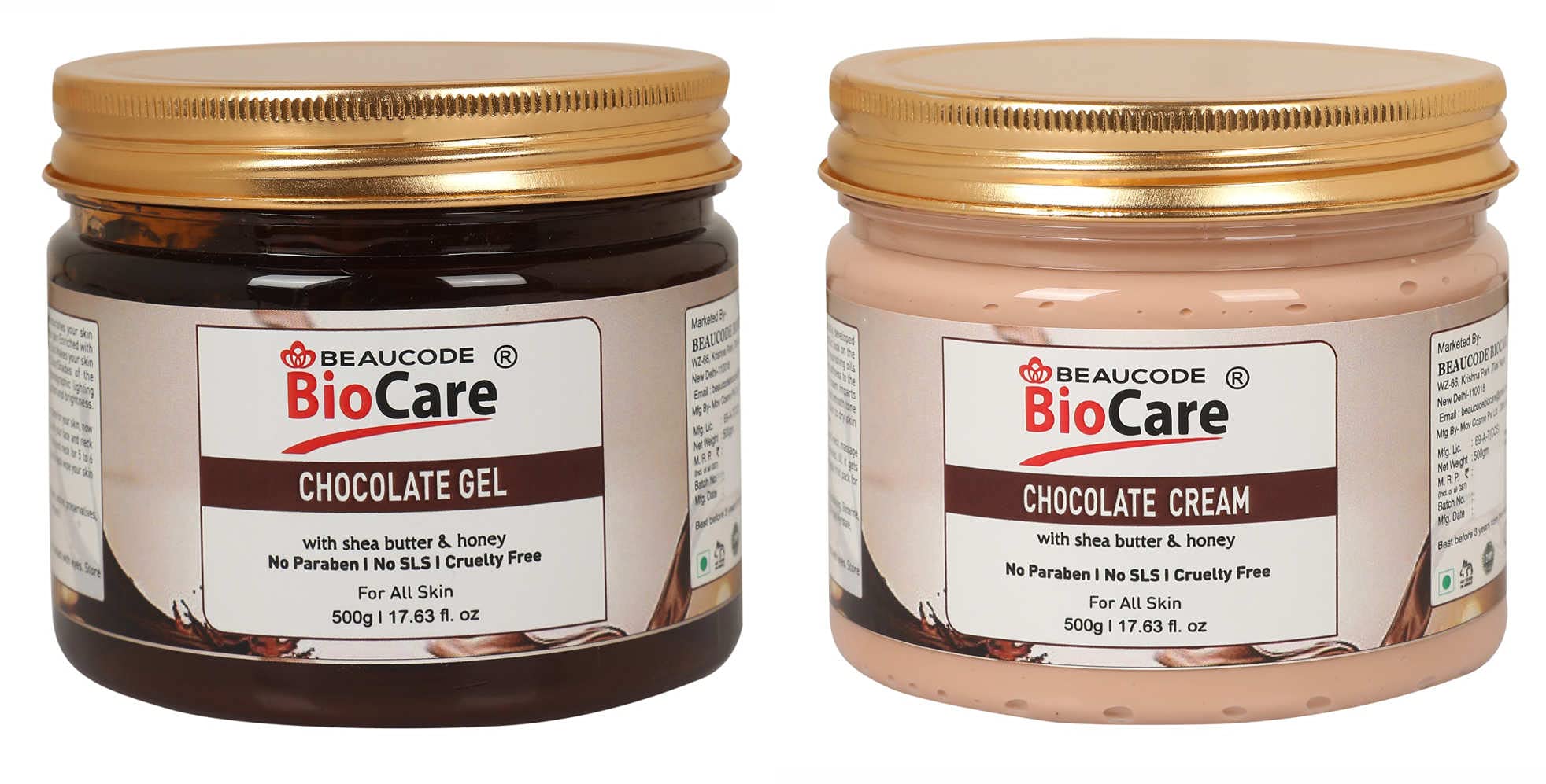 BEAUCODE BioCare Chocolate Face and Body Gel and Cream Pack of-2 (500g)