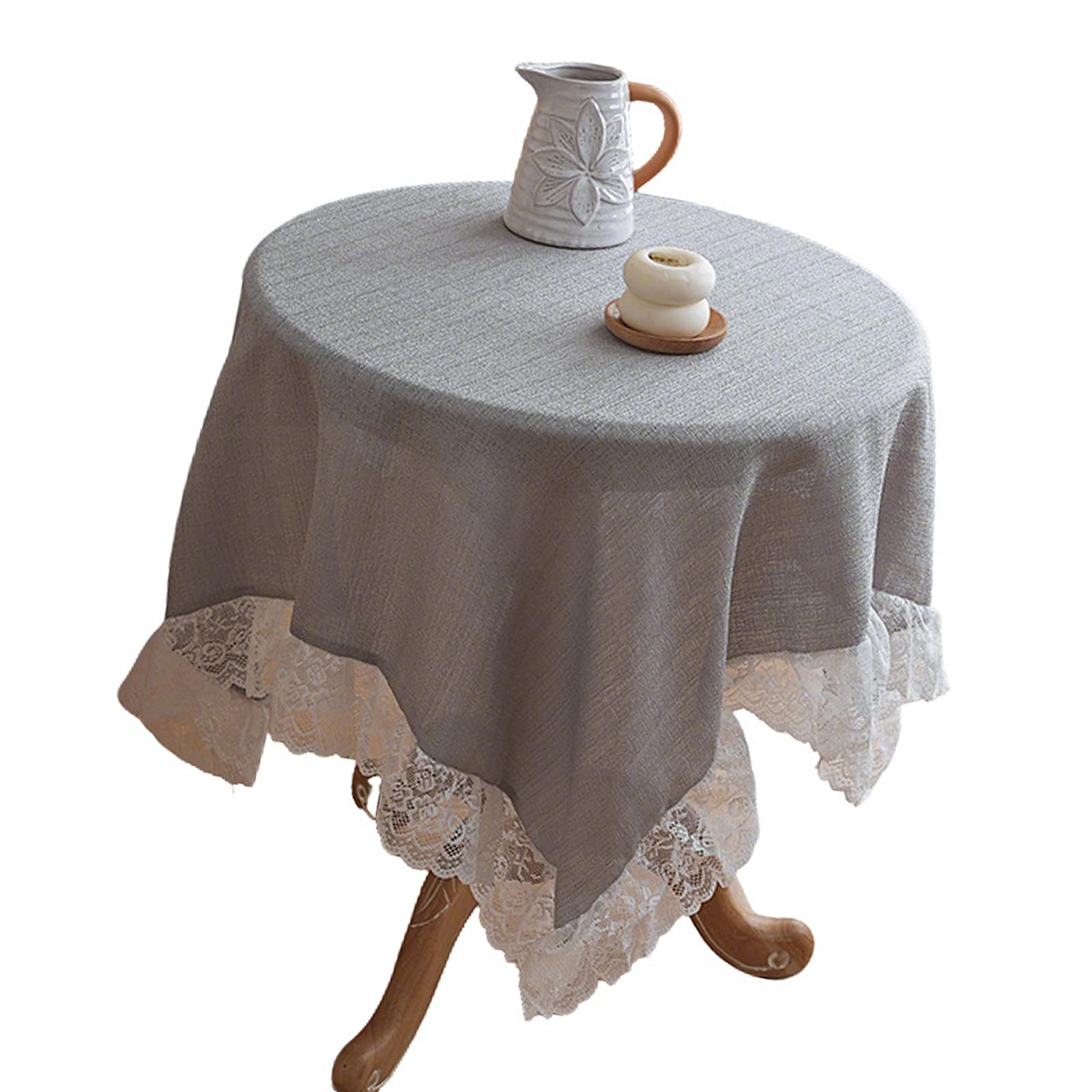 Sisyeuo Openwork Table Cover Sturdy Polyester Fabric Indoor Outdoor Event Dining Cloth Easy Cleaning Lace Tablecloth