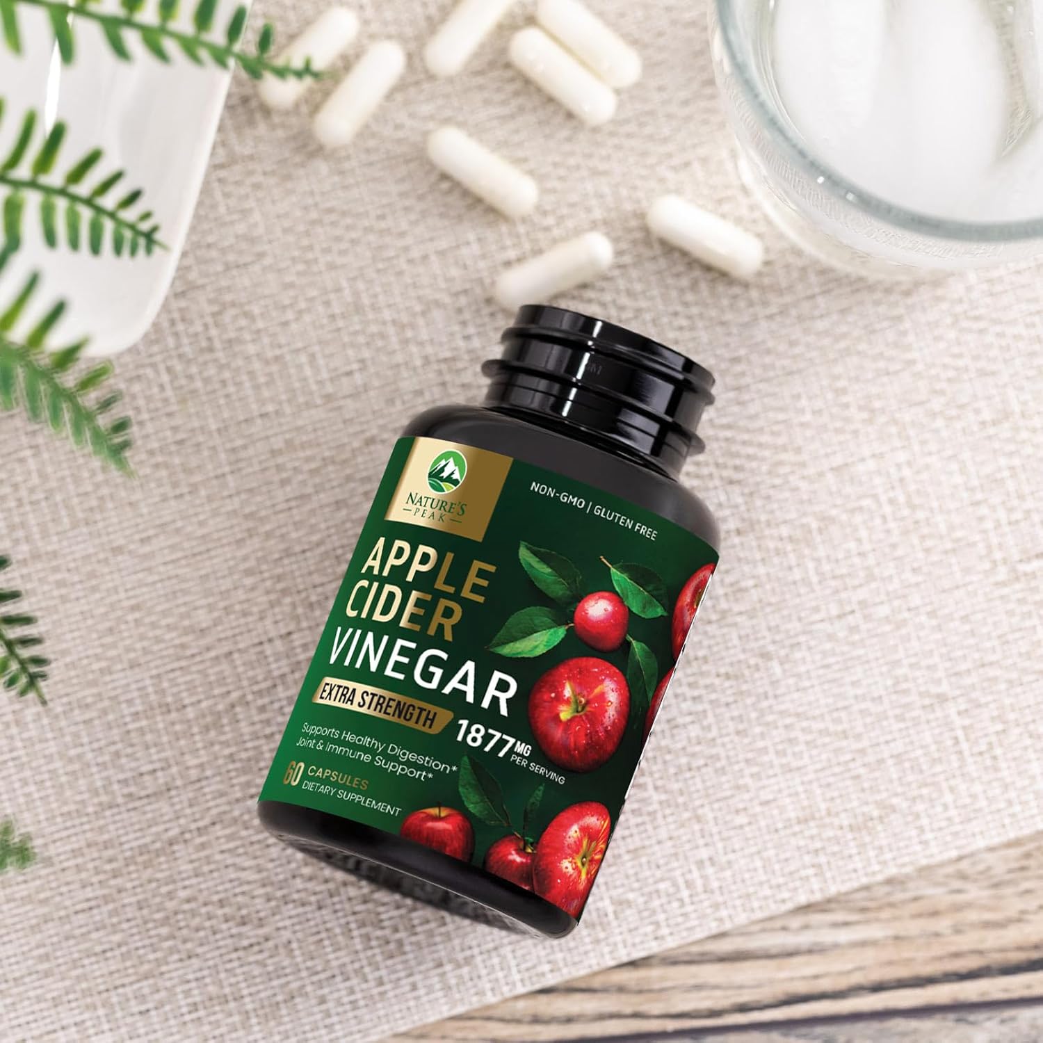 Apple Cider Vinegar Capsules ACV Supplements 1877mg, Vitamin D3, Zinc & Best ACV Supplement Pills Supporting Gut Health for Better Digestion, Immune System Support, Non-GMO & Gluten Free, 60 Capsules 60 Count (Pack of 1) image 9 of 9 B0D435WDZ8