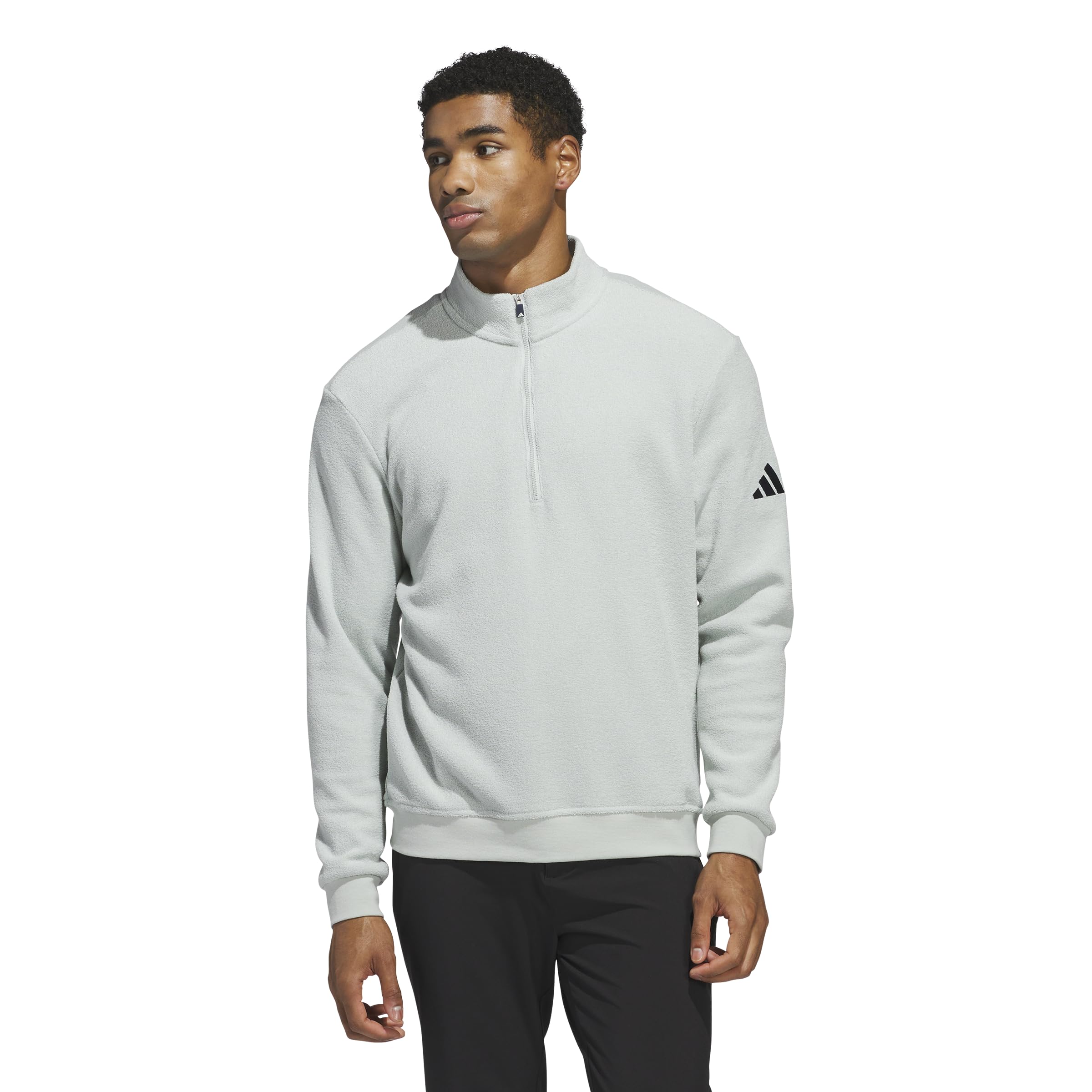 Adidas Men's Wonder Silver F23 Ultimate365 Terry Cloth Quarter-Zip Pullover, Xxl