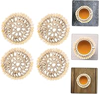Vista 8 de Garneck Antideslizante 4 piezas Mesa de comedor Natural Shell Ronda Coaster Ocean Theme Coaster