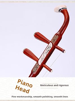 Beginner Chinese 2 Strings Violin, 32 inch Traditional National Instruments Erhu for Beginner Entry Level,Hand-Carved Ethnic Musical Instruments (Red rosewood)