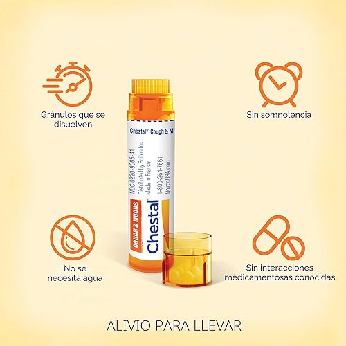 Miniatura 3 de Boiron Chestal Pellets para el alivio de la tos y el moco, congestión nasal o torácica, y alivio del dolor de garganta - 2 unidades (160 pastillas)