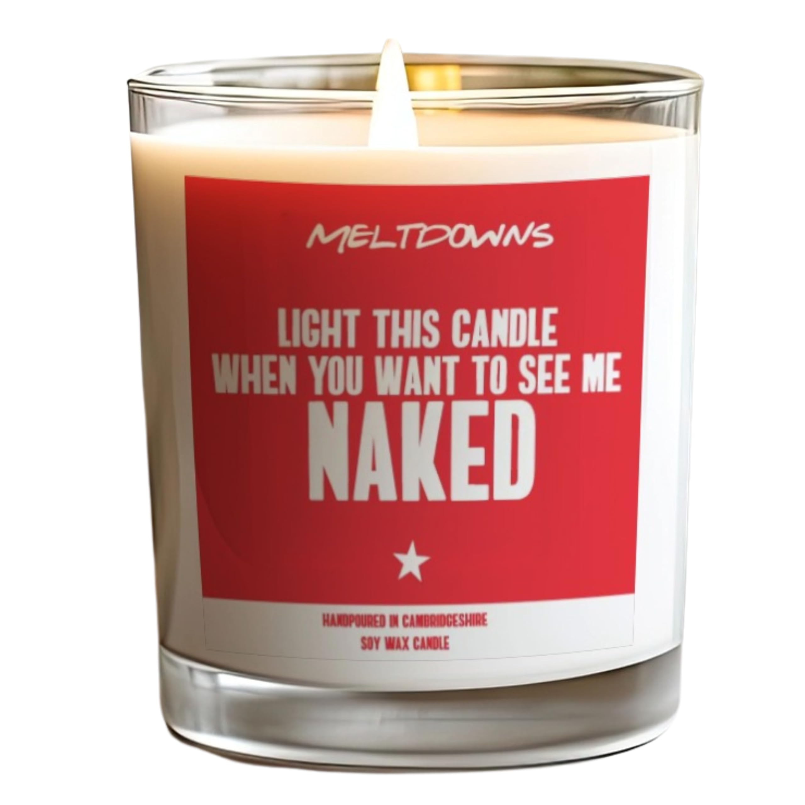 Wanky Candles Clear Funny Candle For Wife Light When You Want To See Me Naked Vanilla Soy Wax Wcj03