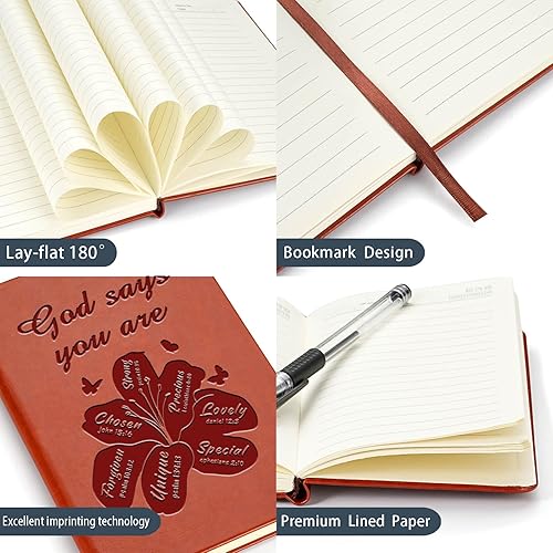 Miniatura 3 de Regalos cristianos, cuaderno de cuero, versículo de la Biblia, libro de escritura religiosa para mujeres y hombres, regalo cristiano inspirador
