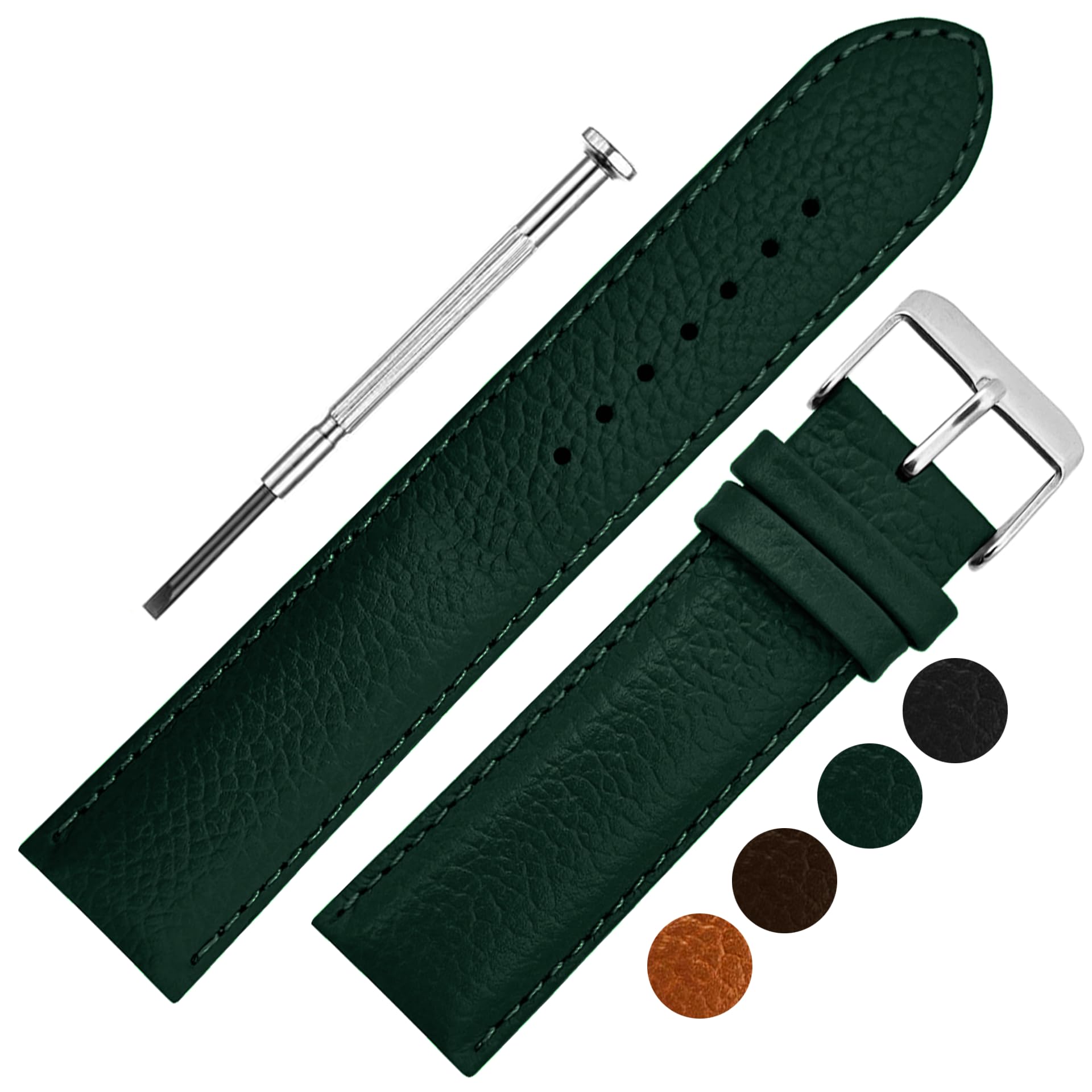 DBLACK PICA Genuine Leather Watch Strap, Pebble Design, Matte Finish, Leather Watch Straps // For 20mm, 22mm, or 24mm Premium Leather Watch Bands (Choose Your Size & Color) (20mm, Blue) (B0DHPTVVZD) Amazon Price History, Amazon Price Tracker