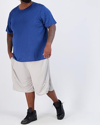 Real Essentials 3 Pack: Mens Big & Tall Short Sleeve Dry Fit Crew Neck T-Shirt - Gym Workout Athletic Running Tee (3XT-5XT)