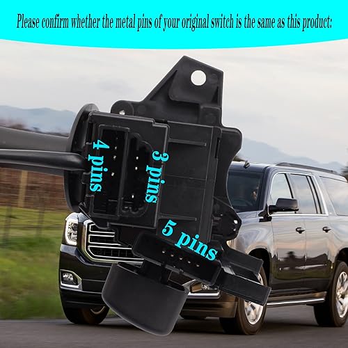 Miniatura 8 de SHERXIBO Interruptor de señal de giro para atenuación de faros delanteros compatible con Chevy Silverado 1500 2500 3500 2015-2018 GMC Sierra 1500