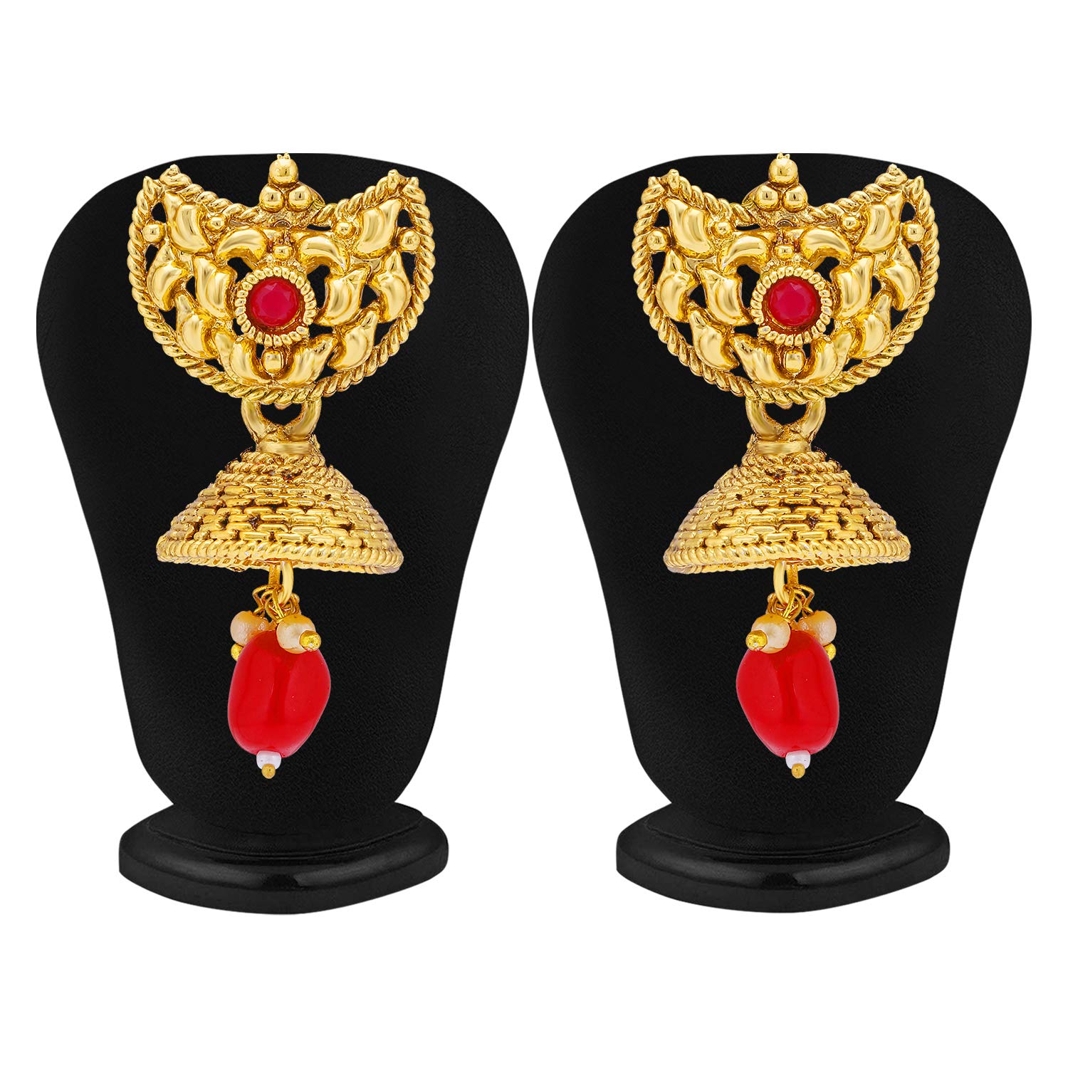 Floral Pearl Plated Wedding Long Haram Necklace Set