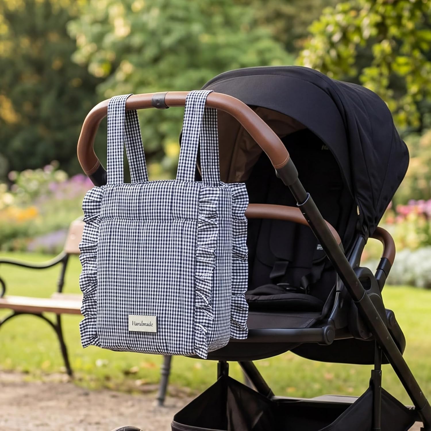 Abbylike Plaid Stroller Bag with Detachable Handle Drawstring Pocket Includes Mini Pouch Universal for Strollers