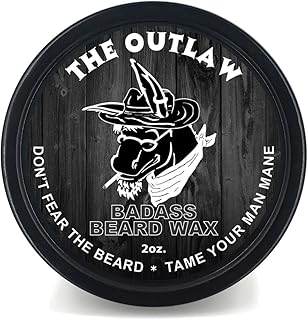 Badass Beard Care Beard Wax For Men - The Outlaw, 2 oz - Softens Beard Hair, Leaves Your Beard Looking and Feeling More Dense
