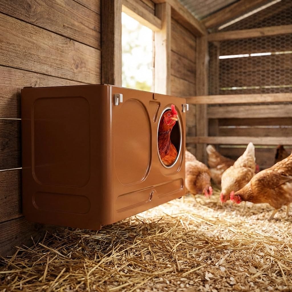 Nido Termo-plastica per galline, Misure 43x27x29 cm