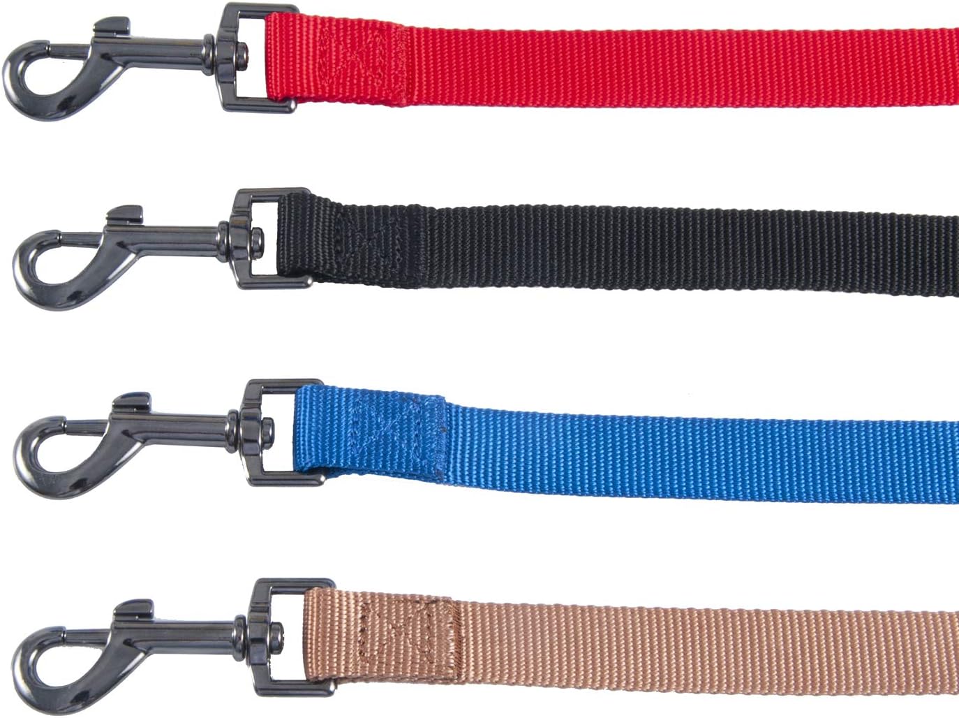 Olahibi Basic Dog Collar Leash Set, Durable Nylon Collar and 5ft Matching Lead for Medium Dogs.(Medium, Red Set)