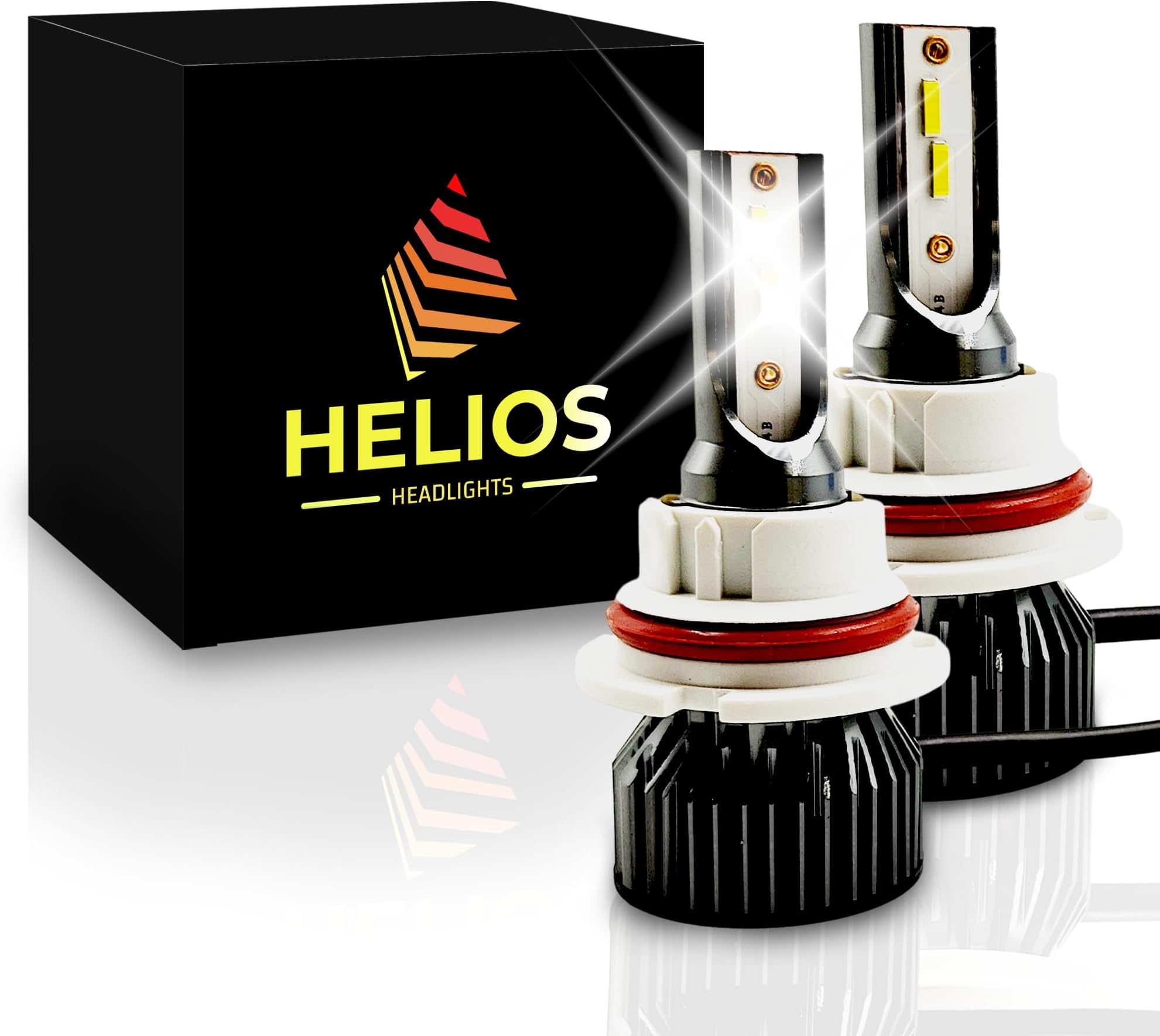 HB5 / 9007 Bulbs Led 18000 LM Super Bright Fan Cooling All In One Cool White Conversion Kit Hi/Lo (DC 9-30V) 6000K (36W x2) 30,000Hours over 200% Brighter, Braided Cable