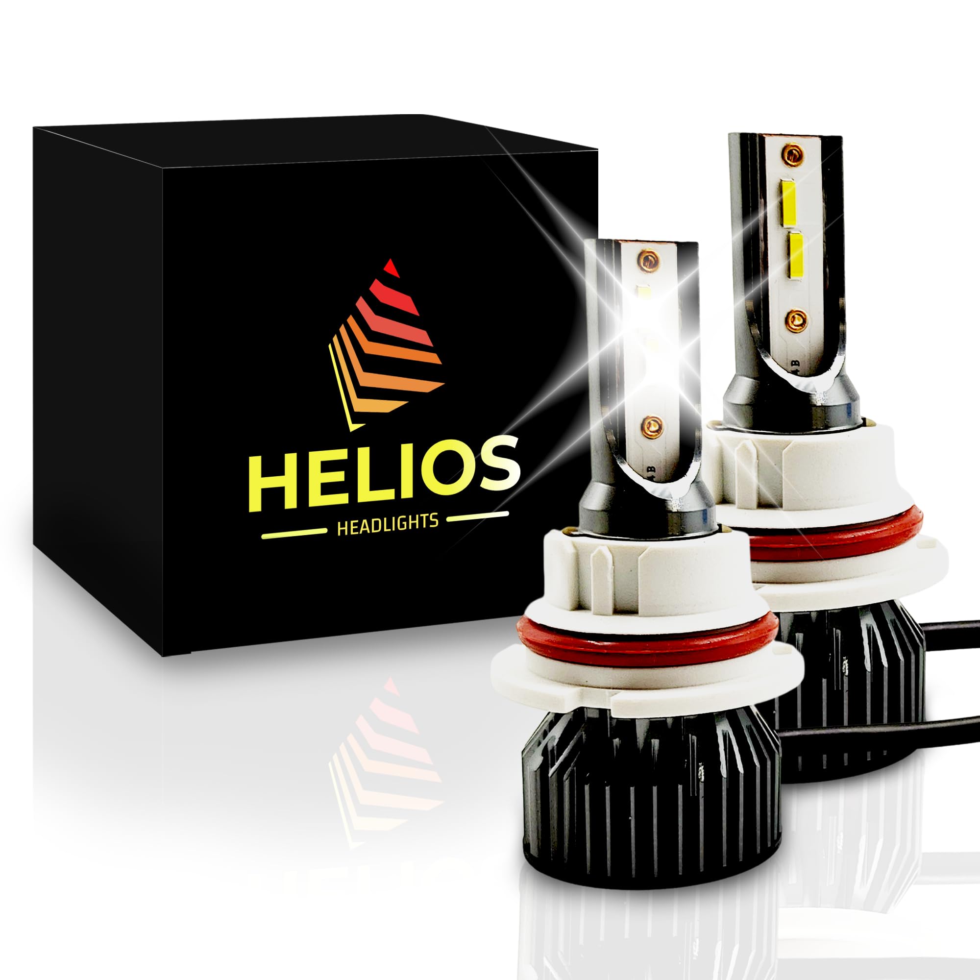 HB5 / 9007 Bulbs Led 18000 LM Super Bright Fan Cooling All In One Cool White Conversion Kit Hi/Lo (DC 9-30V) 6000K (36W x2) 30,000Hours over 200% Brighter, Braided Cable