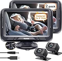 Vista 11 de Rohent Cámara de coche para bebé, 5 pulgadas HD 1080P, visión nocturna, fácil instalación, cámara de asiento trasero y orientado hacia adelante