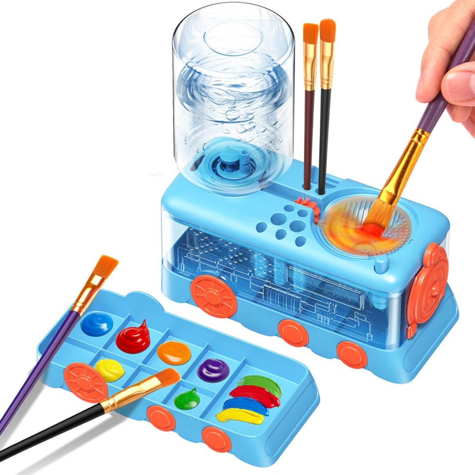 Brush Rinser watercolor brush cleaner with automatic water change and brush holder