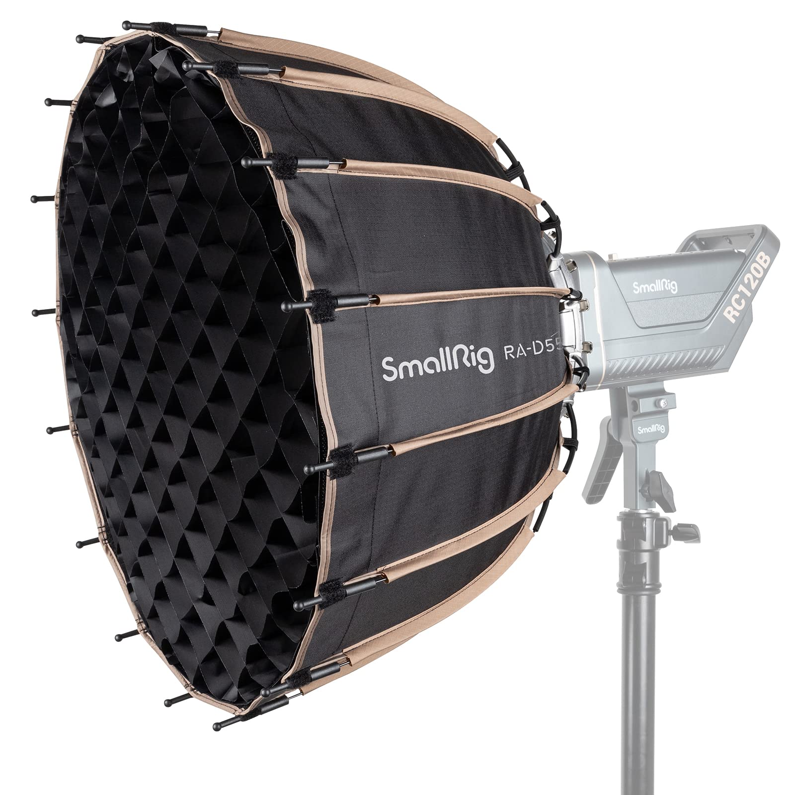 SMALLRIG Softbox Parabólico (RA-D55), 55 cm de diámetro Paraguas Softbox ligero parabólico de liberación rápida, para SMALLRIG RC 120D/RC 120B/RC 220D/RC 220B y otras lámparas de montaje Bowens - 3585