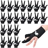 Giegxin 20 Pcs Billiard Pool Gloves Three Fingers Billiard Shooters Gloves Snooker Left and Right Hand Universal Cue Sports Accessories for Women Men