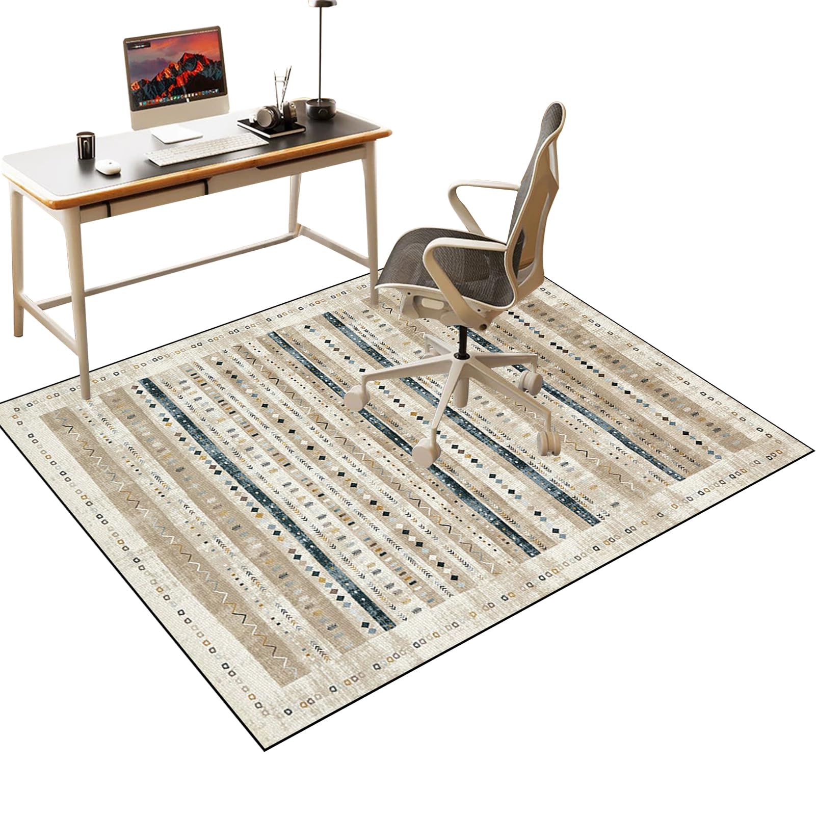 Office Gaming Chair Mat for Carpeted Floor 100 x 120 cm, Gaming Chair mat for Hard Floors, Floor Protector for Carpets and Hard Floor Surfaces, Floor Mats Wood/Tile Protection Mat for Office & Home