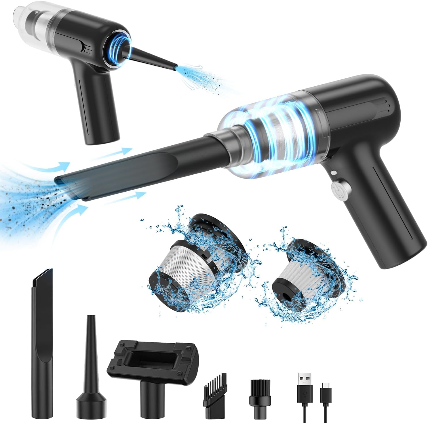 WISKEMA Handheld Car Vacuum Cordless 8000PA Mini Portable Hand Held