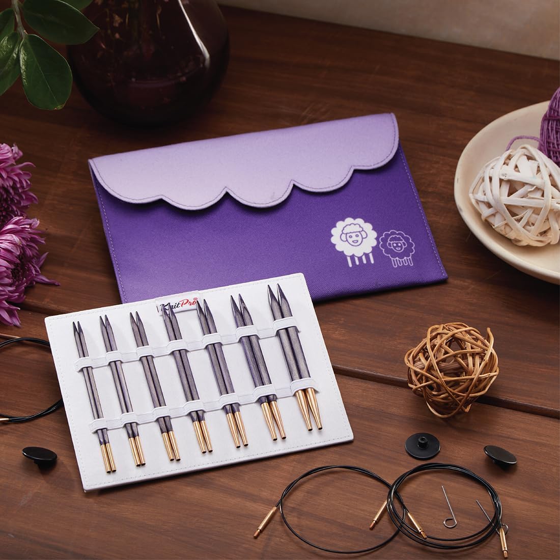 KnitPro J’Adore Cubics Deluxe Interchangeable Needle Set 5" (13cm) | 7 US Sizes (6 to 11)