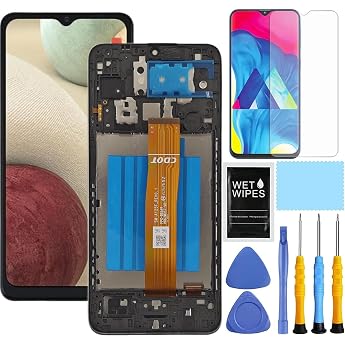 For Samsung Galaxy A12 Display for Samsung Galaxy A12 Nacho Display with Frame SM-A125F SM-A127F SM-A125U SM-A127U Repair Digitizer Touchscreen Assembly with Tools