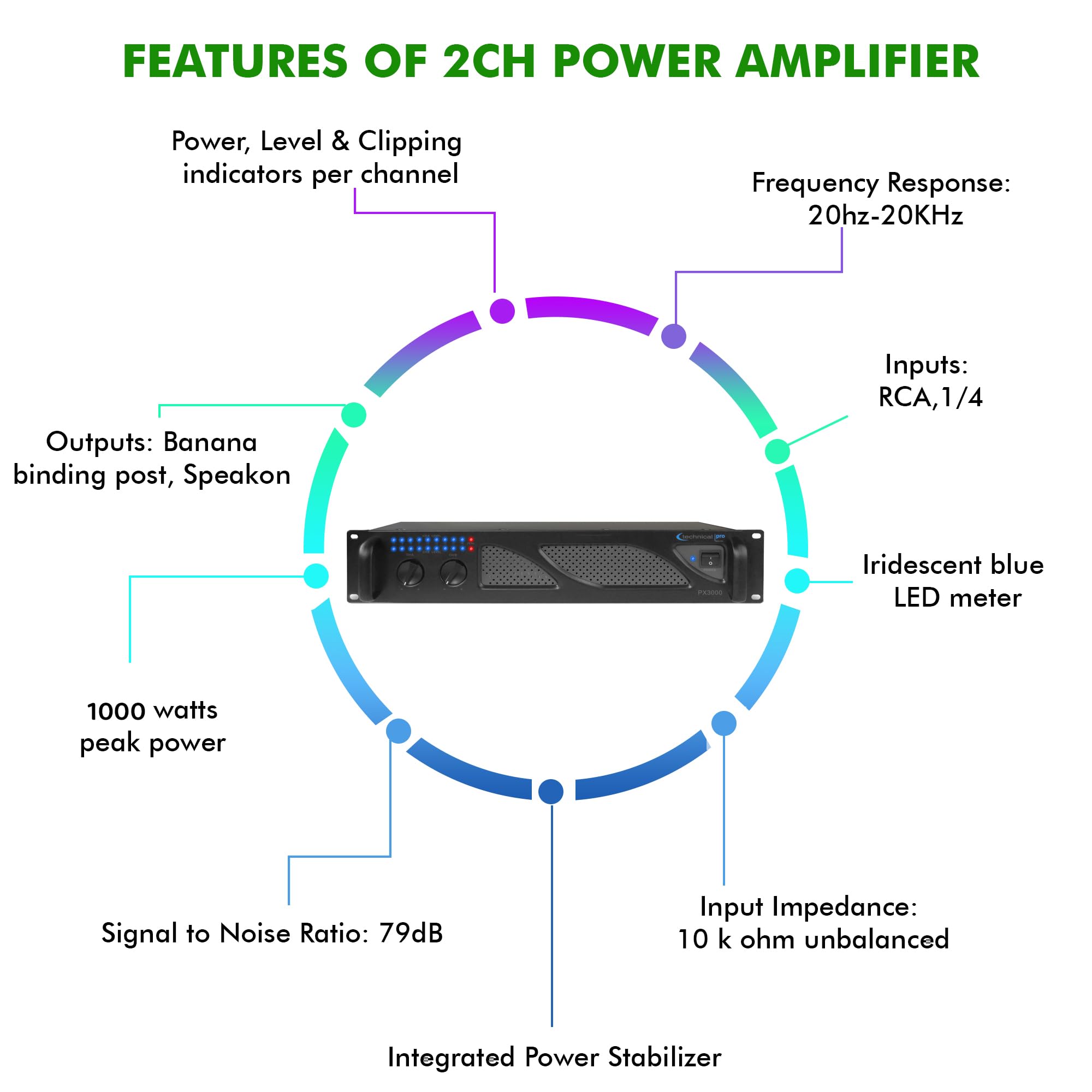 Amazon | Technical Pro Professional 3000ワット 2U 2チャンネル DJ