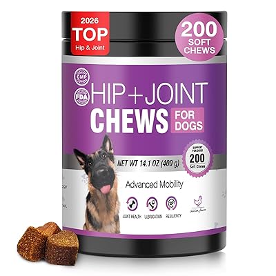 Glucosamine for Dogs 200pcs Joint Support Supplement Dog Hip and Joint Chondroitin Chews Treats with MSM Dog Joint Pain Relief Mobility Supplements Chicken Flavor Fit All Large Small Medium Breed