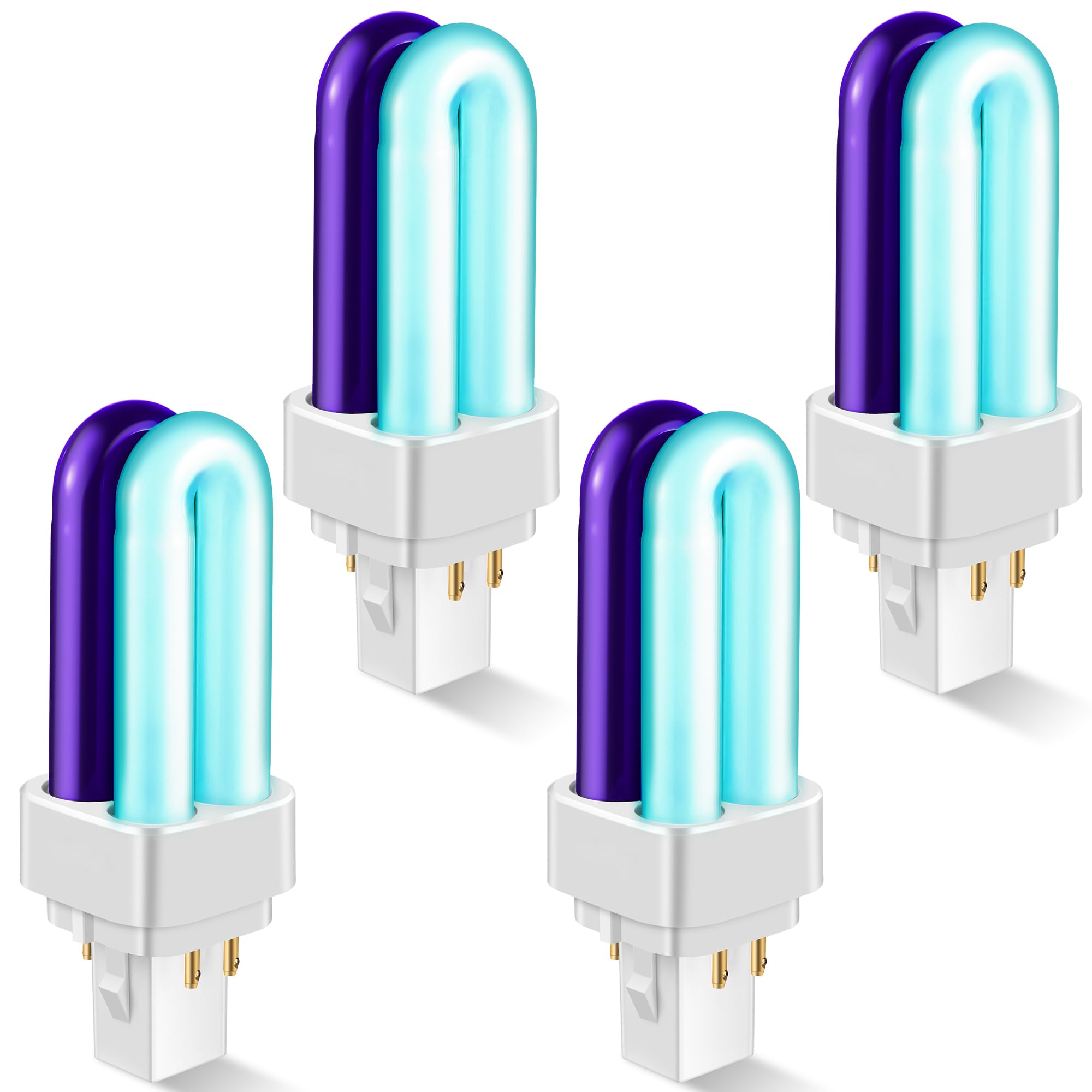 Qualirey 4 Pack 41050 7W Replacement Bulb, Upgraded 2 Color Bug Zapper Bulbs Compatible with Dynatrap DT1050 DT1100 DT1250, 1/2 Acre Mosquito UV Light Trap Replacement Bulb