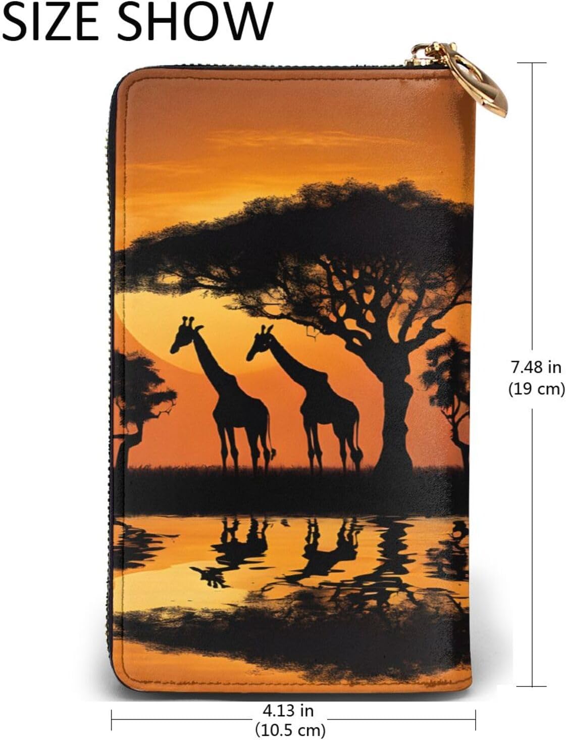 Africa Giraffe Majestic Treefull Width Double-Sided Printed Long Wallet Is A Must-Have For Travel, Portable And Easy To Store In One