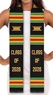 Class of 2025 2026 Authentic Handwoven Kente Cloth Graduation Stole
