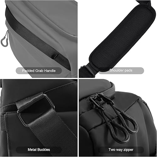 Miniatura 5 de Cwatcun Bolsa impermeable para cámara de hombro, pequeña bolsa compacta para cámara, bolsa cruzada para cámara digital, bolsa de fotografía de viaje