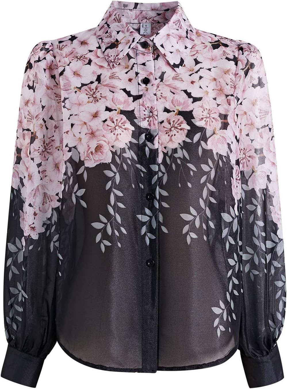 CHICWISH Women 2 Piece Skirt Sets Cherry Printed Buttoned Organza Shirt and A Line Midi Skirt Casual Vacation Lounge Set