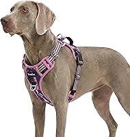 Vista 25 de Funfox Arnés para perro sin tirones, arnés de chaleco ajustable para mascotas, material súper suave con mango vertical, fácil control, paseo