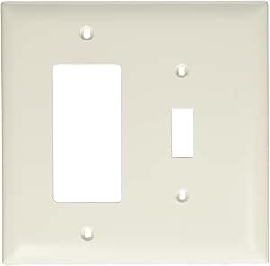 Legrand Pass & Seymour Unbreakable Nylon Wall Plate - 2 Gang Toggle & Outlet Cover, White (1-Pack)