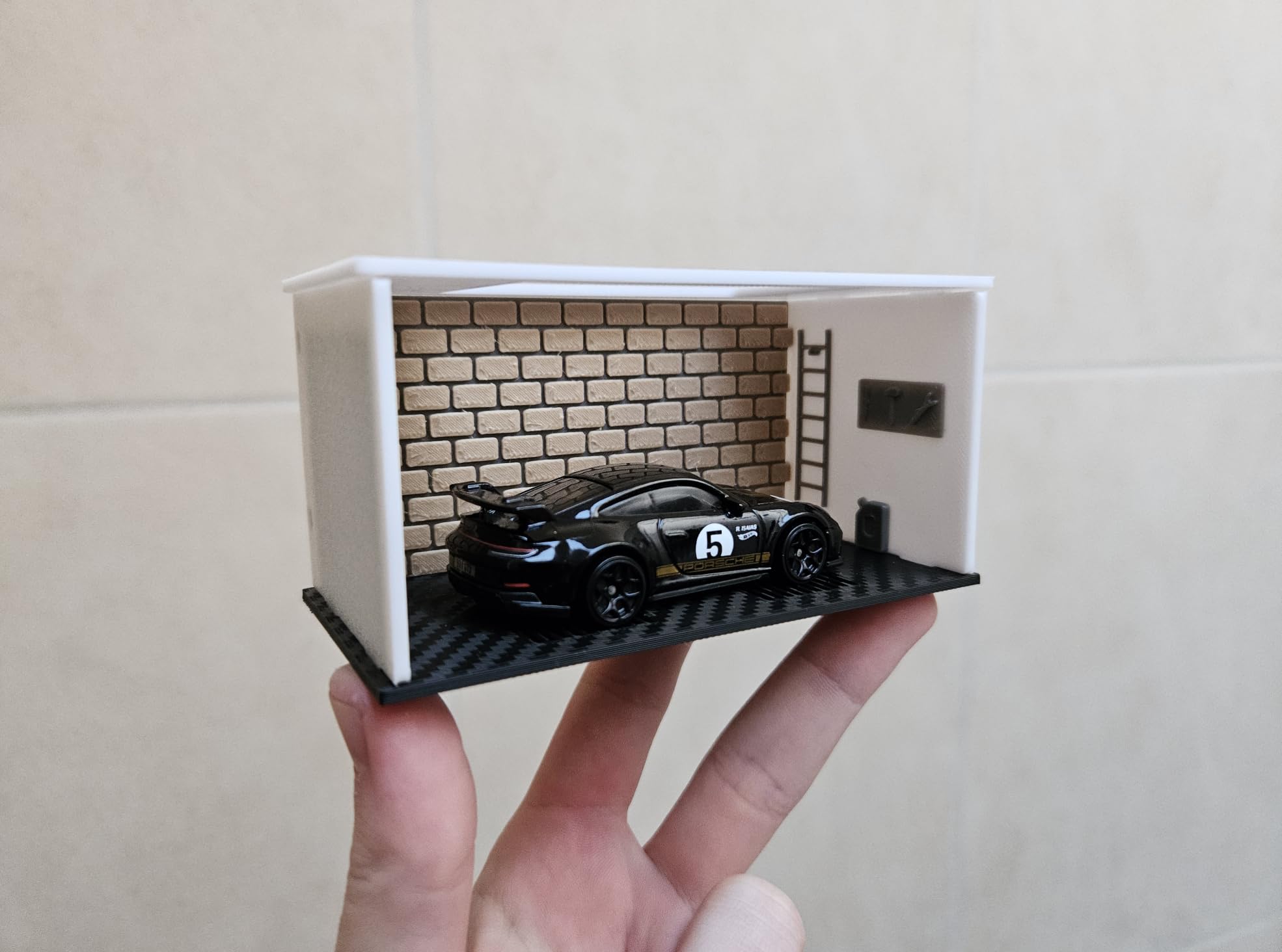 1:64 Scale Garage Diorama Display Case | DIY Miniature Building Kit with Brick Wall | Model Car Display Stand | Collectible Scene Builder-image-44