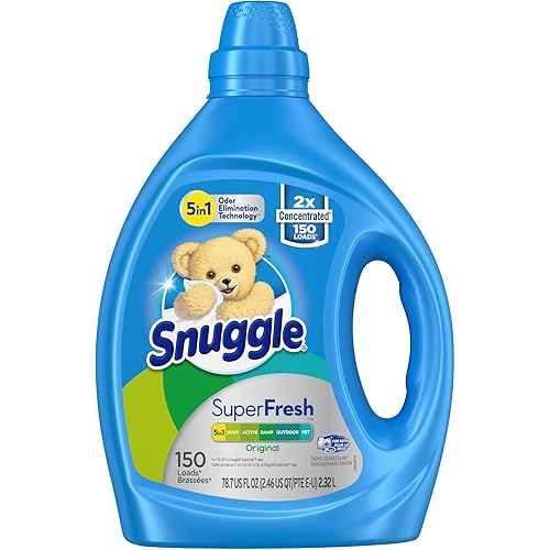 Snuggle Liquid Fabric Softener, SuperFresh Original, Eliminates Tough Odors, 2X Concentrated, 150 Loads