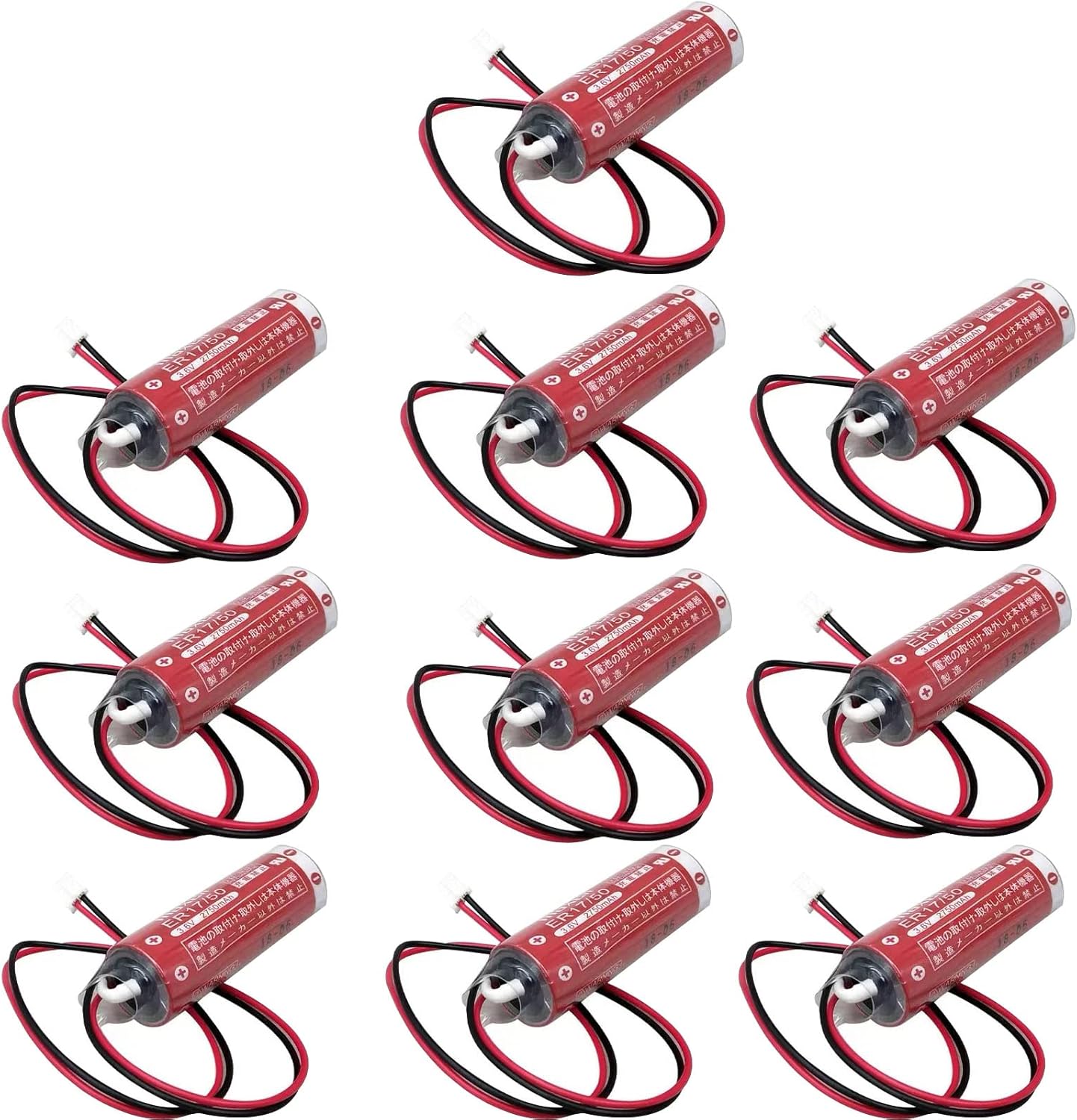 10PCS KUANMAI ER17/50 3.6V 2750mAh Battery for PLC Industrial Control, Robot KCA-M53G0-00 KCA-M53G0-1 Battery with Plug