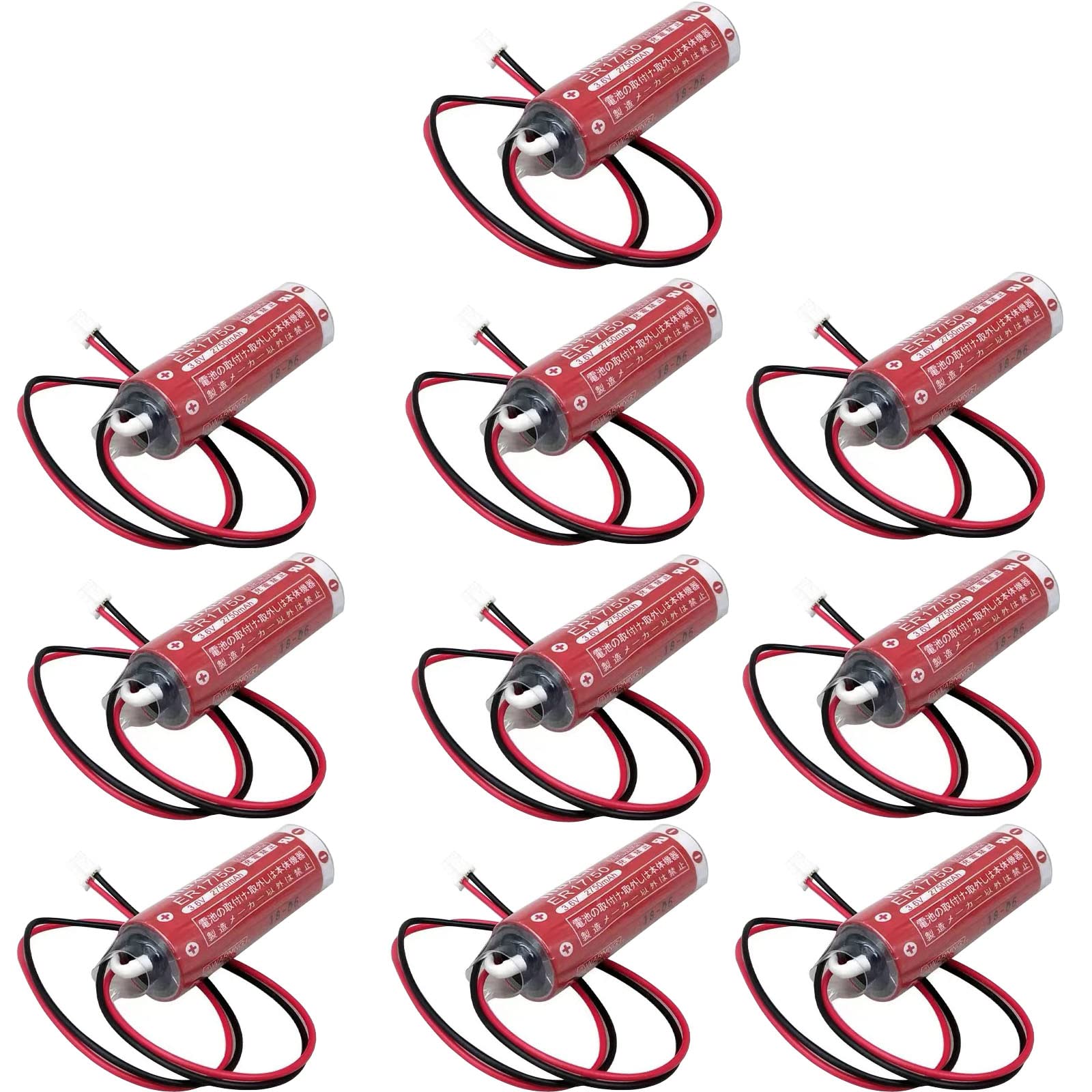 10PCS KUANMAI ER17/50 3.6V 2750mAh Battery for PLC Industrial Control, Robot KCA-M53G0-00 KCA-M53G0-1 Battery with Plug