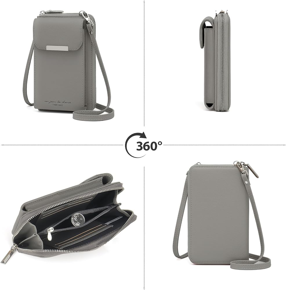 Katech Borsa A Tracolla Portafoglio Con Scomparto Per Cellulare - Pelle PU, Per Smartphone Fino A 6,5 Pollici, 11x4,5x18 Cm - 4