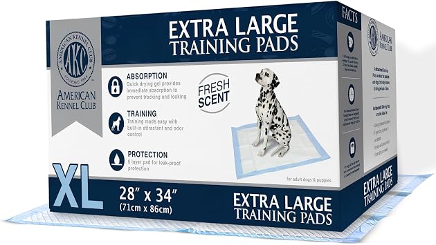 AKC Puppy Training Pads, XL 28" x 34", Fresh Scent, 40 Count